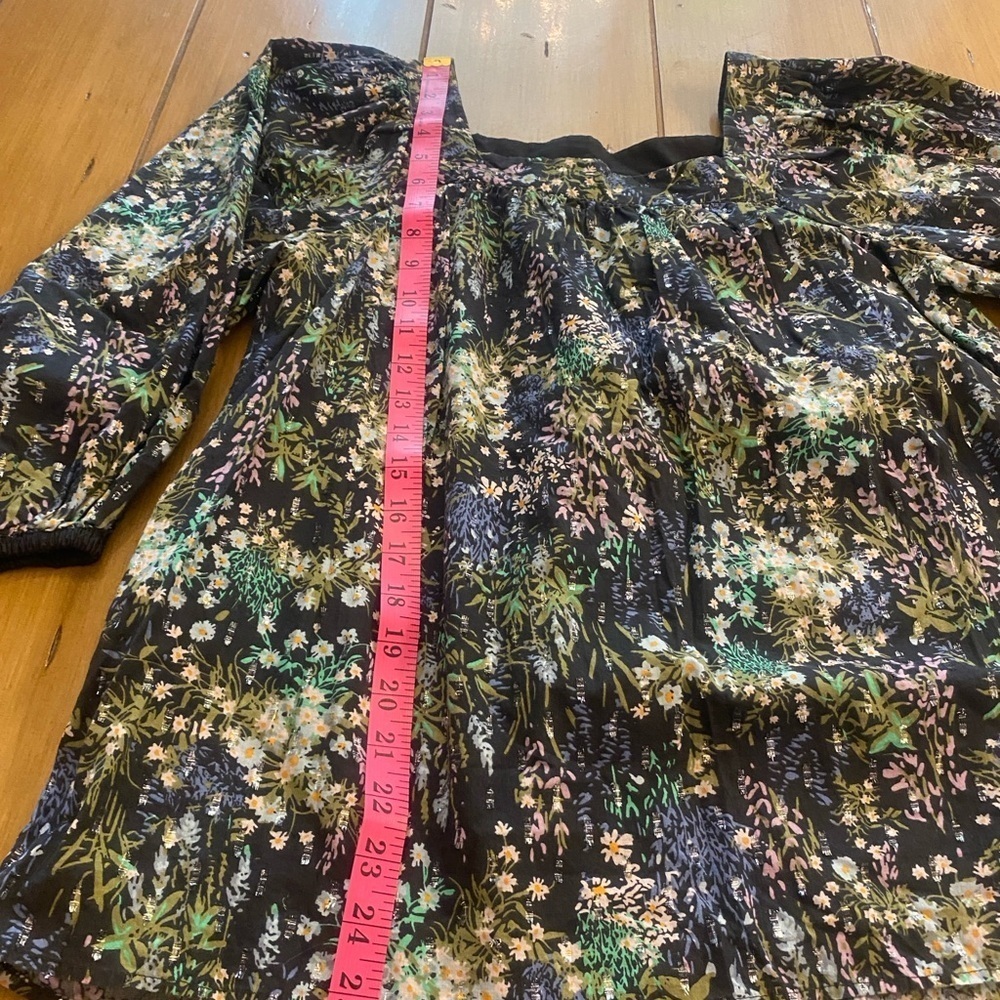 Lauren Conrad Women’s Floral Colorful Cotton Top Sleeves 2/3 size medium - Picture 7 of 12
